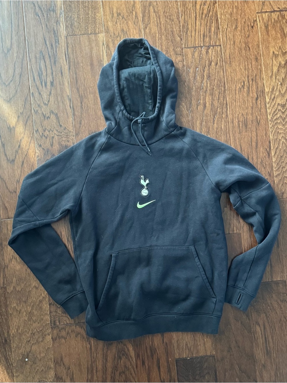 Nike Black Tottenham Sweatshirt with Lime Swoosh S